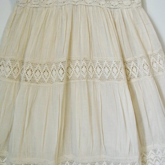 Cream Prairie Maxi Dress Crochet Lace Romantic Boho Coastal Cowgirl Beach Medium - Picture 7 of 16